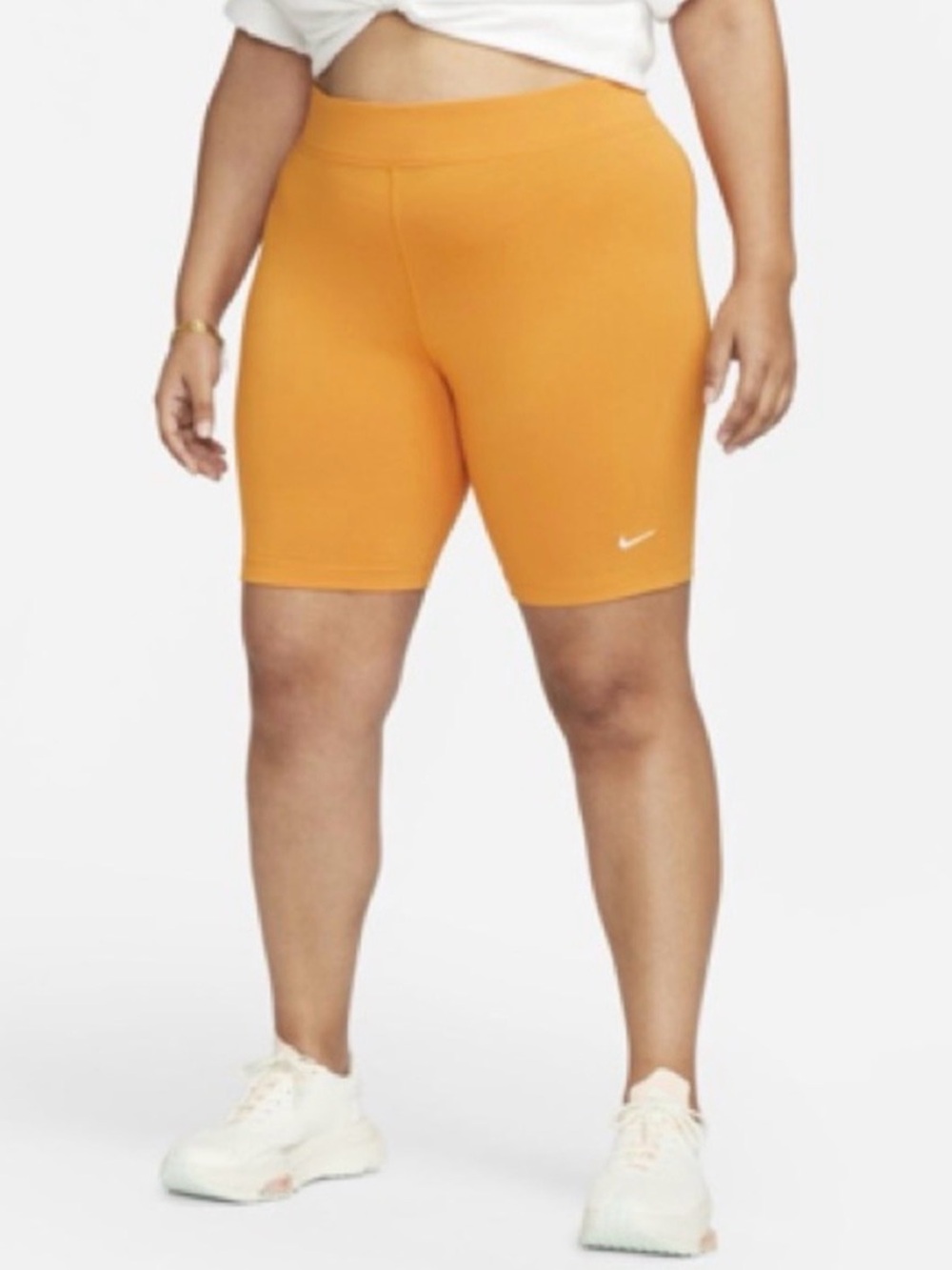 Nike Women’s Bike Shorts in Orange and Sage Green - Picture 2 of 8